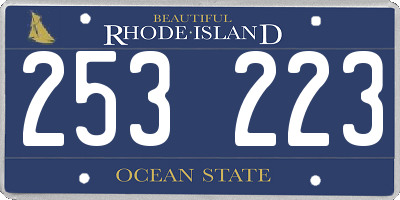 RI license plate 253223
