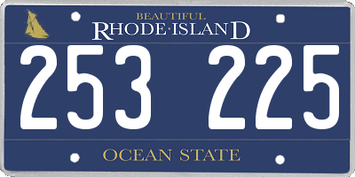 RI license plate 253225