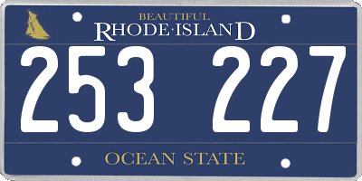 RI license plate 253227
