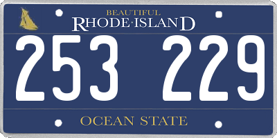 RI license plate 253229