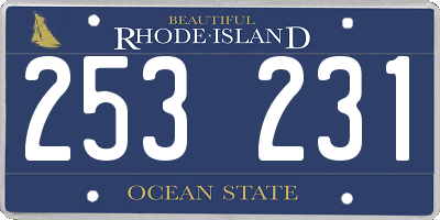 RI license plate 253231
