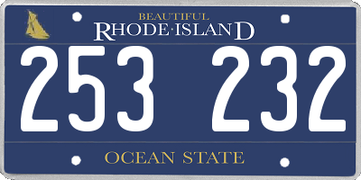 RI license plate 253232
