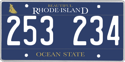 RI license plate 253234