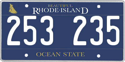RI license plate 253235