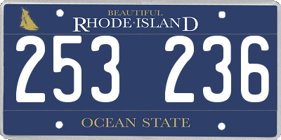 RI license plate 253236
