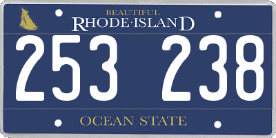 RI license plate 253238