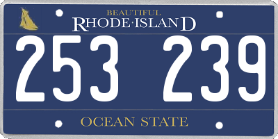 RI license plate 253239