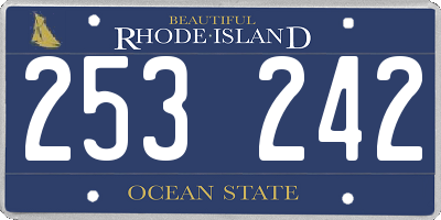 RI license plate 253242
