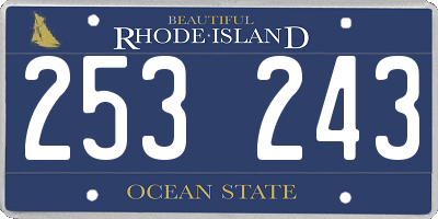 RI license plate 253243
