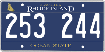 RI license plate 253244