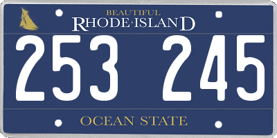 RI license plate 253245