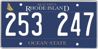 RI license plate 253247
