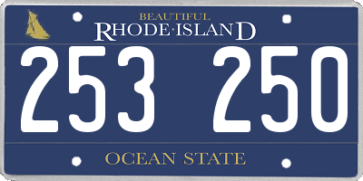 RI license plate 253250