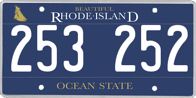 RI license plate 253252