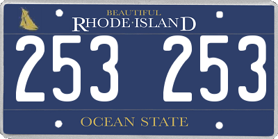 RI license plate 253253