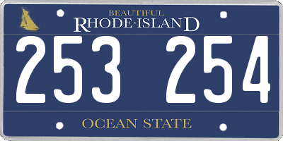 RI license plate 253254