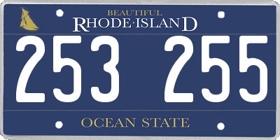RI license plate 253255