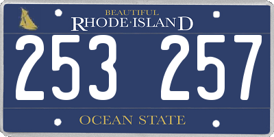 RI license plate 253257