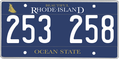 RI license plate 253258