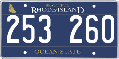 RI license plate 253260