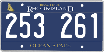 RI license plate 253261