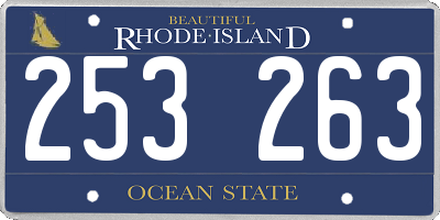 RI license plate 253263
