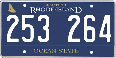 RI license plate 253264