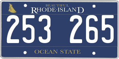 RI license plate 253265