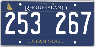 RI license plate 253267