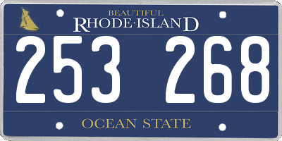 RI license plate 253268