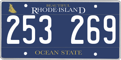 RI license plate 253269