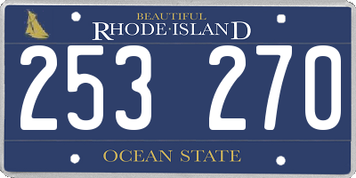 RI license plate 253270