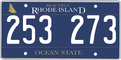 RI license plate 253273