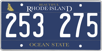 RI license plate 253275