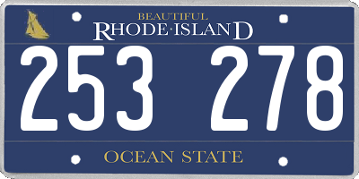 RI license plate 253278
