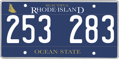 RI license plate 253283