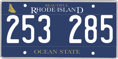 RI license plate 253285