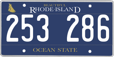 RI license plate 253286