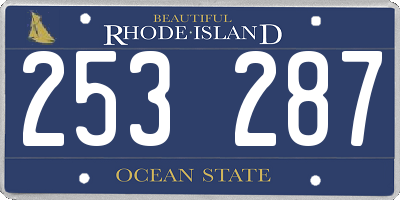 RI license plate 253287