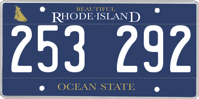 RI license plate 253292