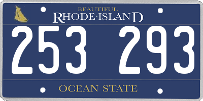 RI license plate 253293
