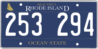 RI license plate 253294