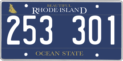 RI license plate 253301