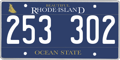 RI license plate 253302