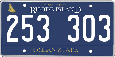 RI license plate 253303