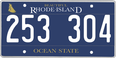 RI license plate 253304
