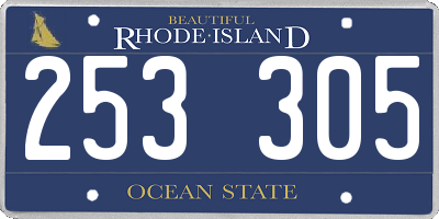 RI license plate 253305