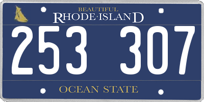 RI license plate 253307