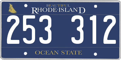 RI license plate 253312