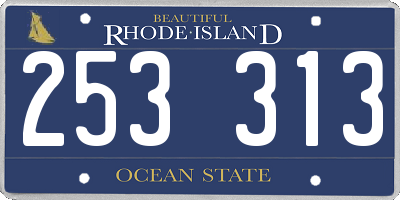 RI license plate 253313